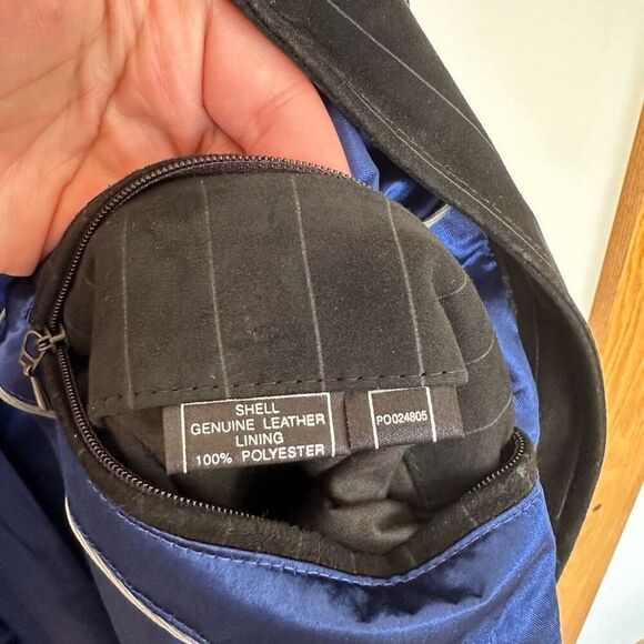 Bachrach Black and White Pinstripe Genuine Suede Leather 3 Button Blazer Coat Mi - Picture 8 of 14